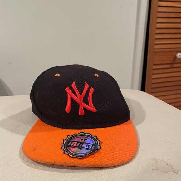 MU:KA Fall Orange And Black New York Yankees MLB Baseball Graphic Hat - Picture 8 of 8